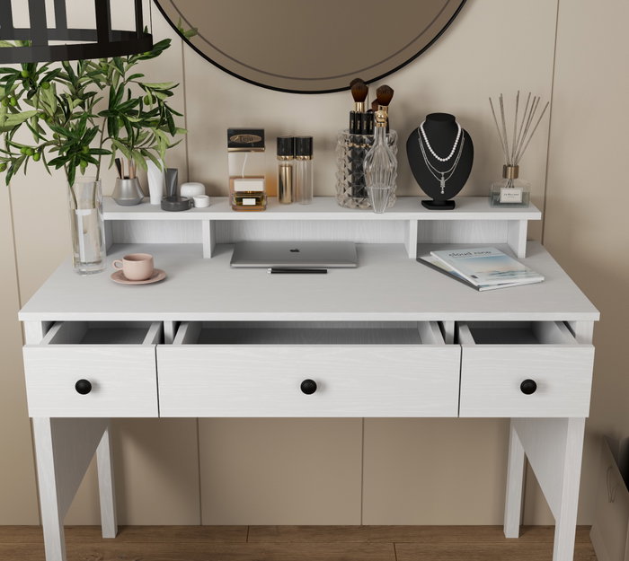 Hanah Home FRN-20083 Mesa de Maquillaje Madera y Blanco